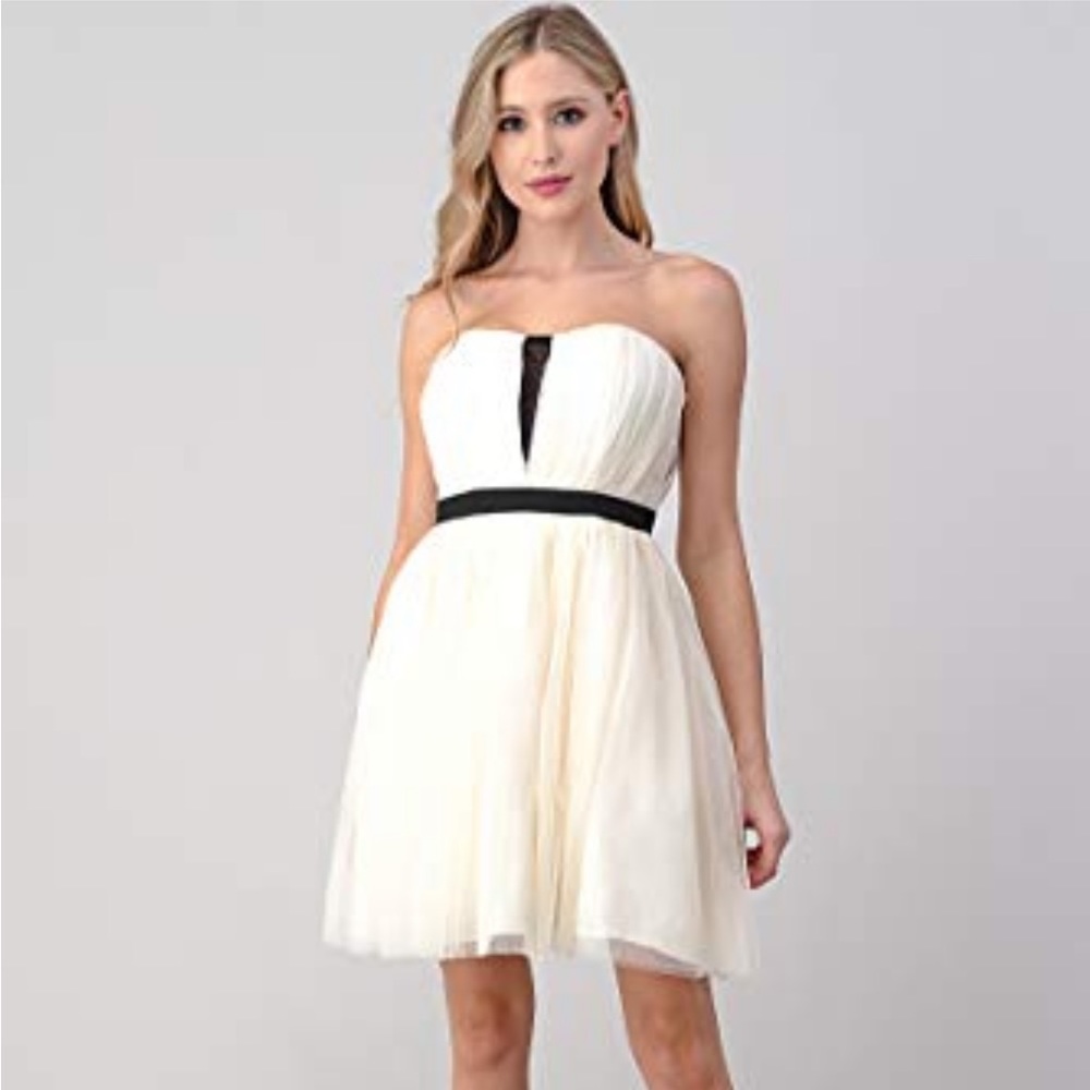 A. Drea Eggshell Tulle Short Dress